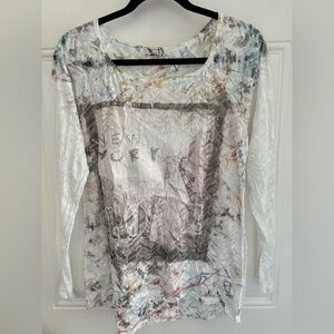 Femme Fatale Abstract Print Long Sleeve Top